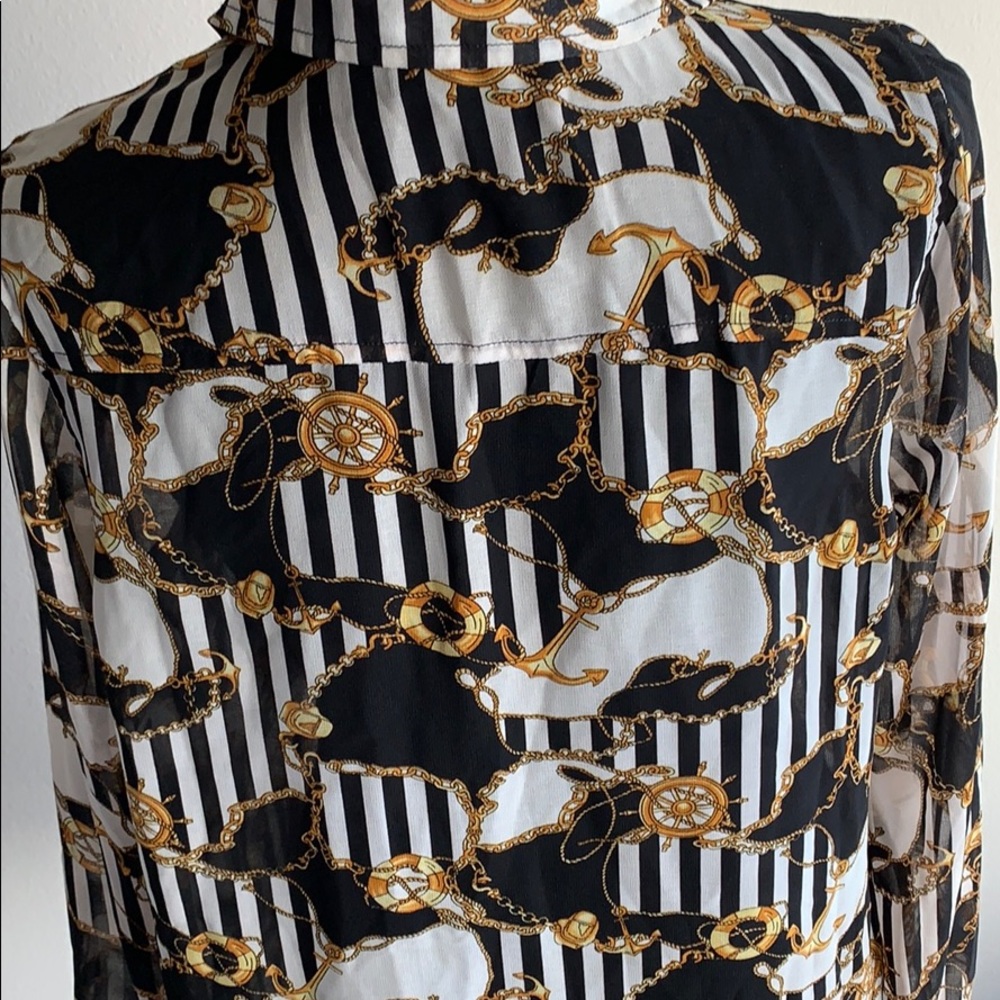 Forever XXI  Sheer Chain Link Blouse Size L - Picture 7 of 9